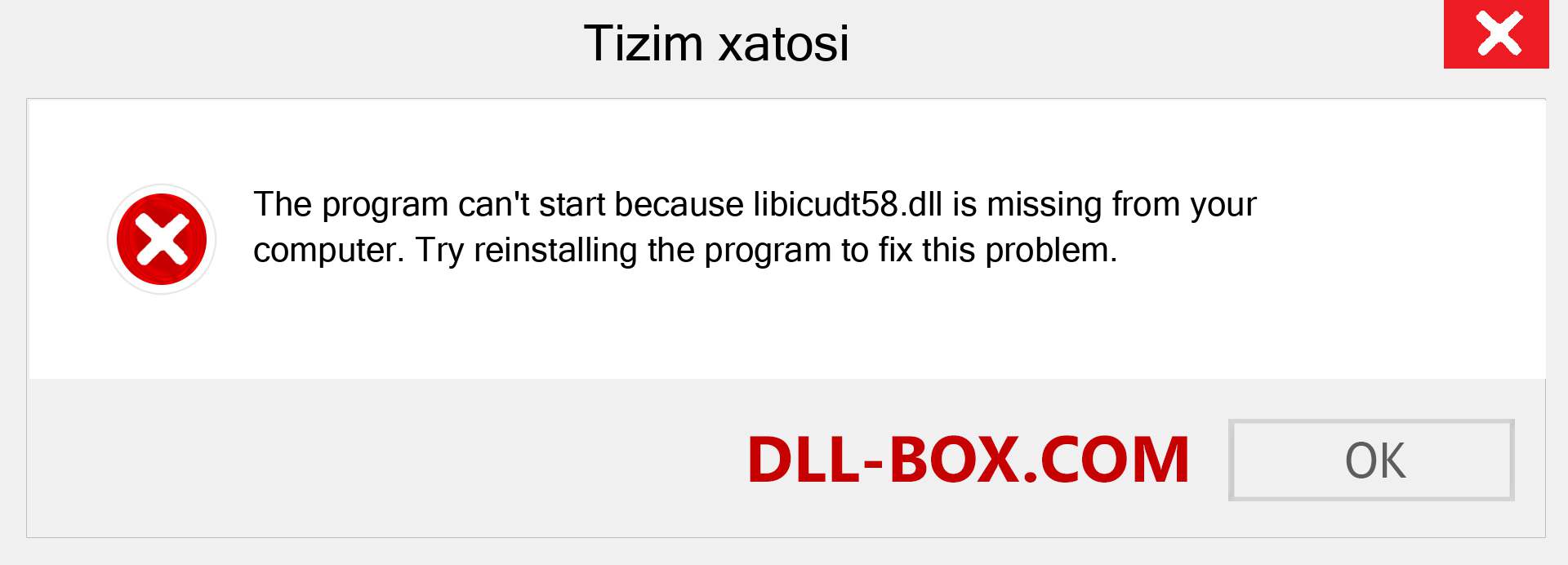 libicudt58.dll fayli yo'qolganmi?. Windows 7, 8, 10 uchun yuklab olish - Windowsda libicudt58 dll etishmayotgan xatoni tuzating, rasmlar, rasmlar